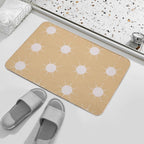 Pretty Polka Dots Sun Pattern Boho Aesthetic In Muted Colors Honey Yellow  Easy To Clean Bath Mat