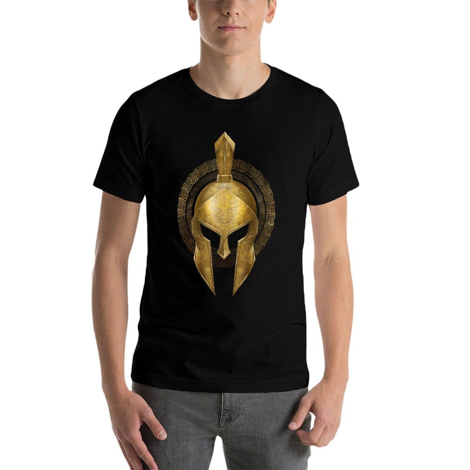 Spartan Helmet Warrior Gold Gladiator Sparta Greek Gym  Quick-drying T-Shirt