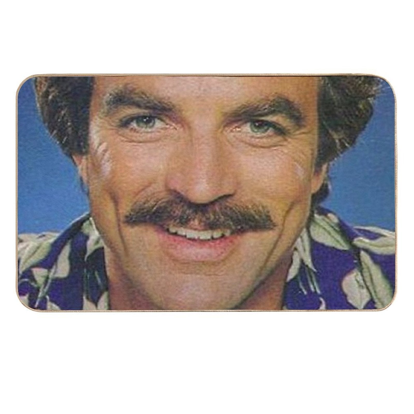Tom Selleck Funny Face Mask Magnum P.I. Style  Rapid-Drying Bath Mat