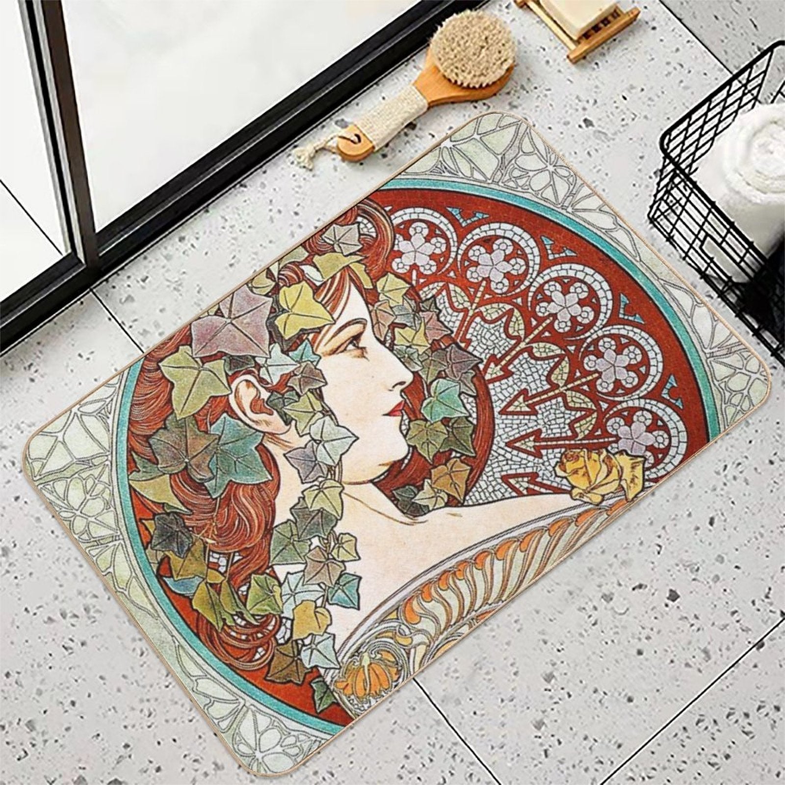 Alphonse Mucha - Ivy, 1901  Eco-Friendly Bath Mat