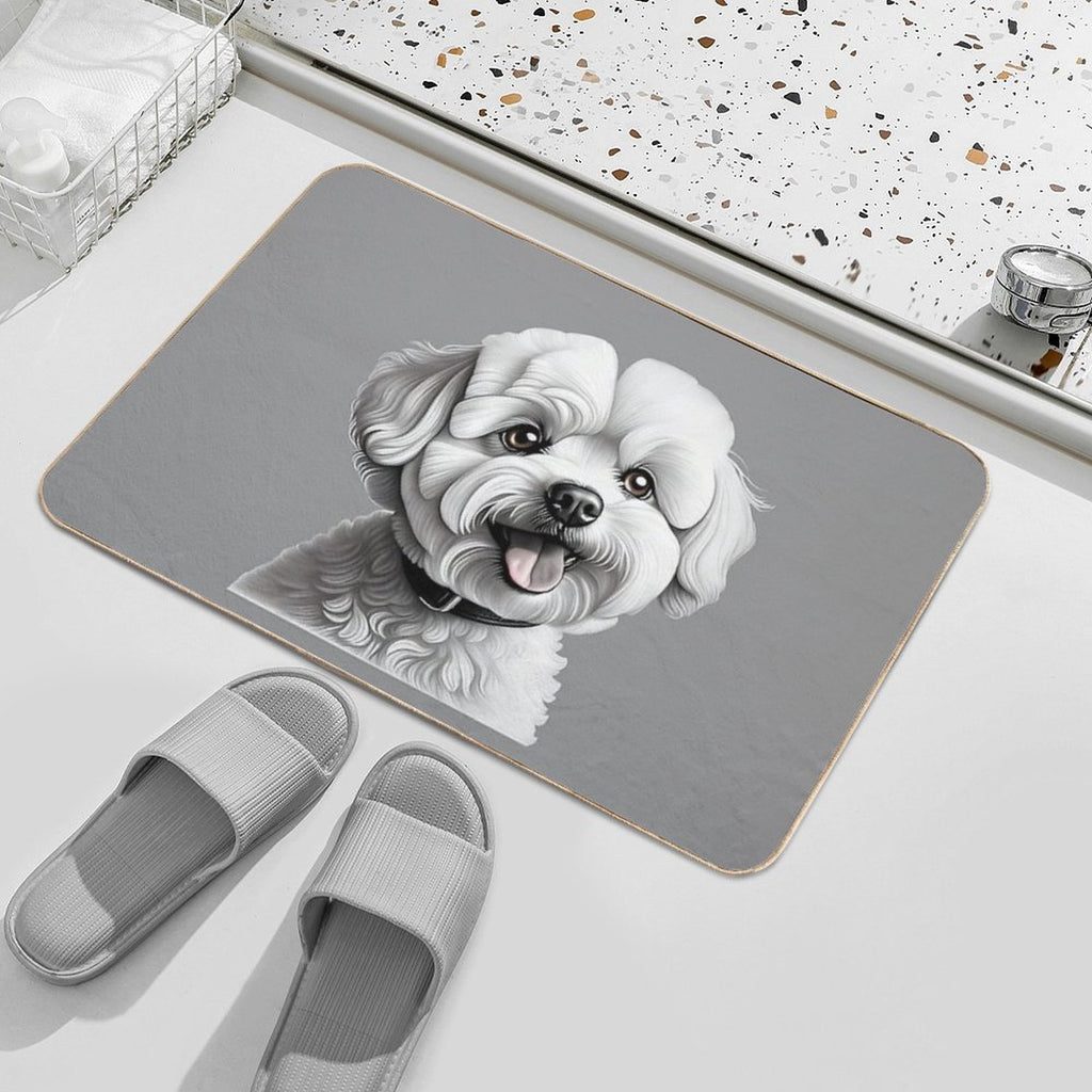 Bichon Frise Dog  Rapid-Drying Bath Mat