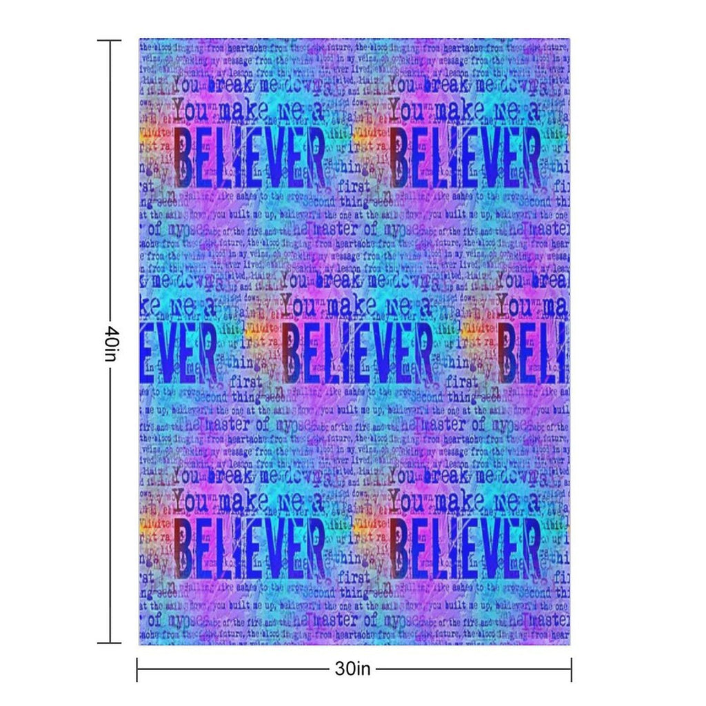 Believer -  Neon Rainbow Versatility Throw Blanket