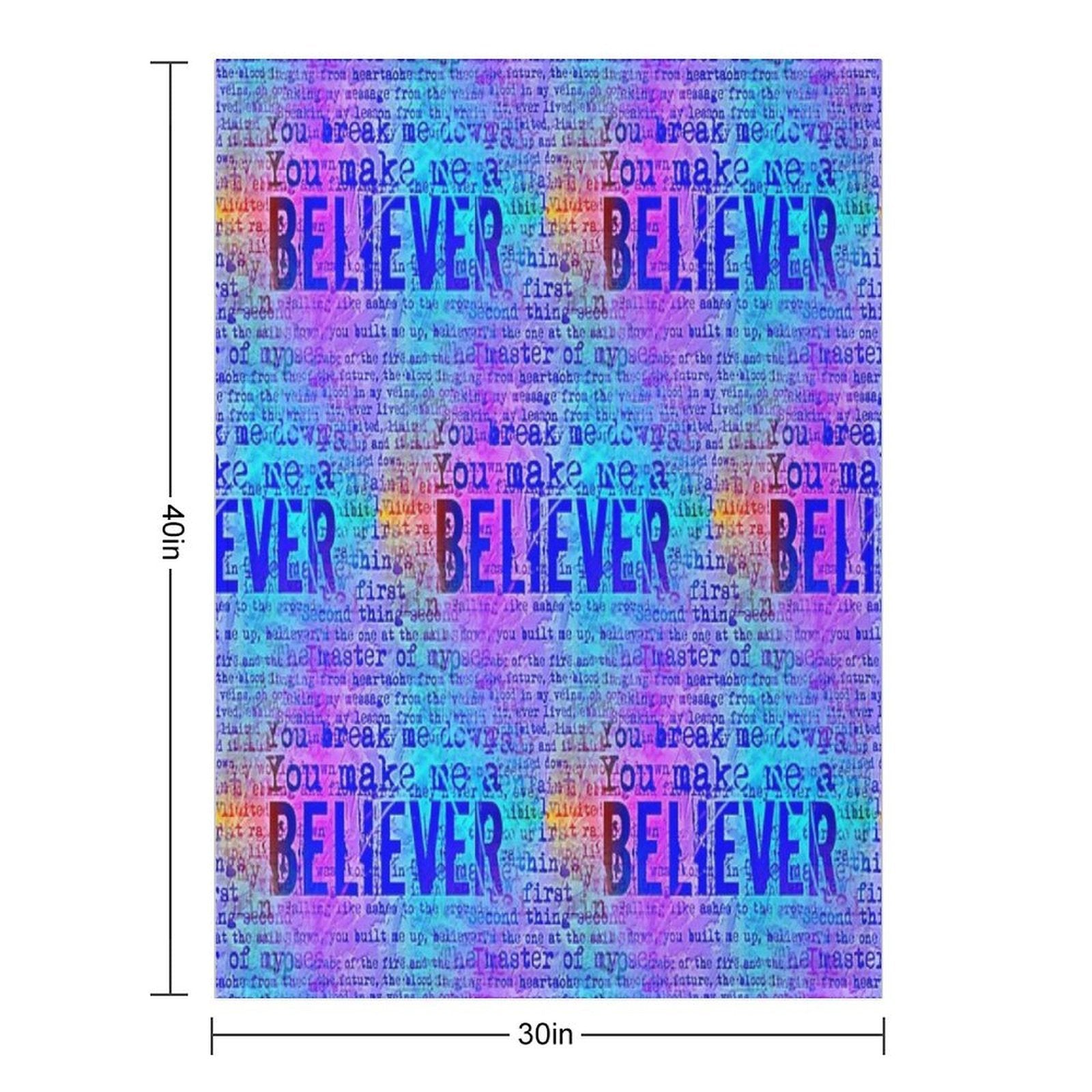 Believer -  Neon Rainbow Versatility Throw Blanket