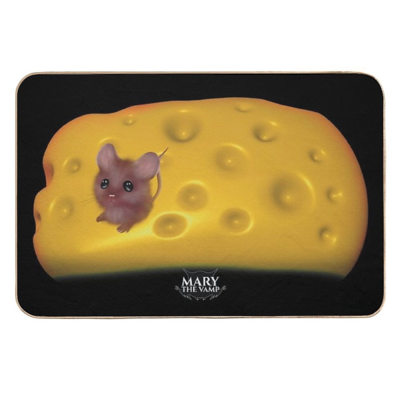 2D Mouse In 3D Cheese  High-Traffic Bath Mat
