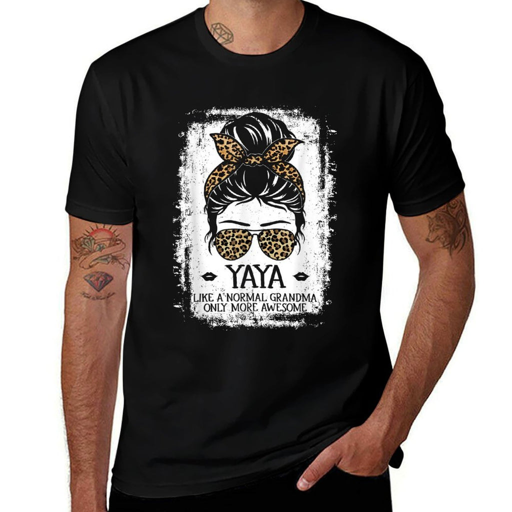 Yaya Like A Normal Grandma Only More Awesome Women Grandma  Rolled Sleeves T-Shirt