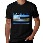 American Patriot Fishing At The Lake This Is Lake Life  Tagless Design T-Shirt