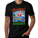 Christmas In August Summer Vacation Funny Santa Men Women  Summer-ready Fabric T-Shirt