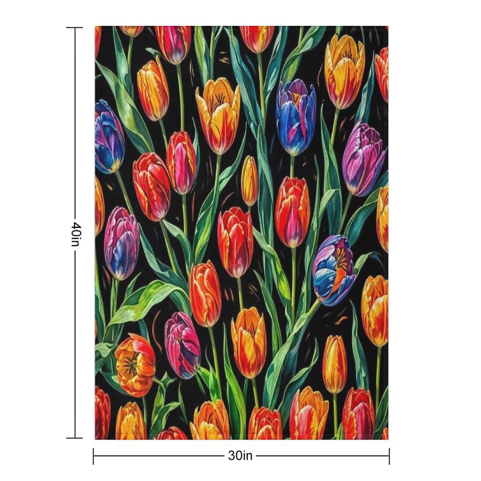 Vibrant Floral on Dark Backgound 1 Multi-functional Throw Blanket