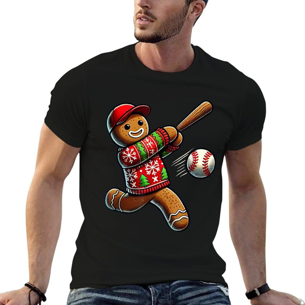 Baseball Christmas Gingerbread Man Baseball Ugly Christmas  Versatile T-Shirt