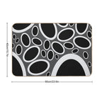Black White And Grey Oval Pattern  Easy Maintenance Bath Mat