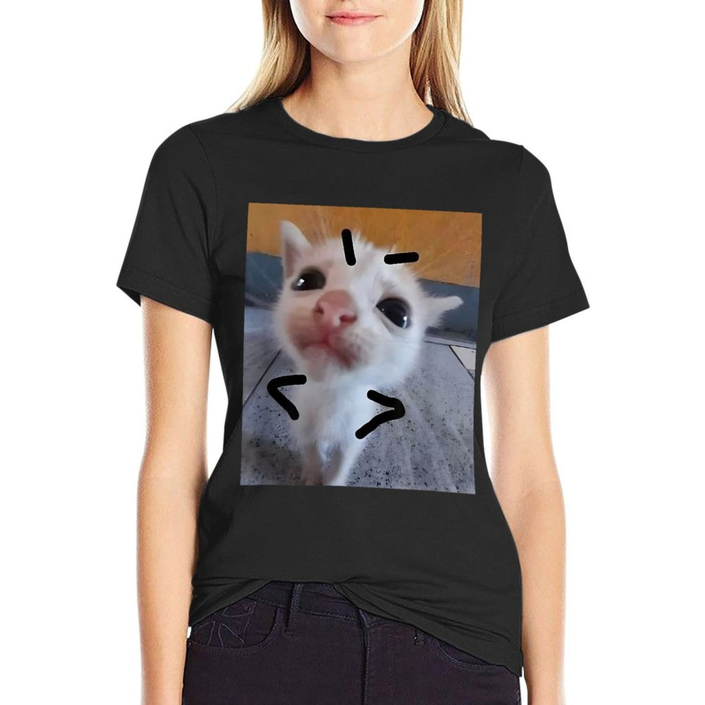 Judgy Kitty Funny Cat Lover Angry Kitten Meme Cute Graphic  Graphic-printed T-Shirt