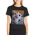 Judgy Kitty Funny Cat Lover Angry Kitten Meme Cute Graphic  Graphic-printed T-Shirt