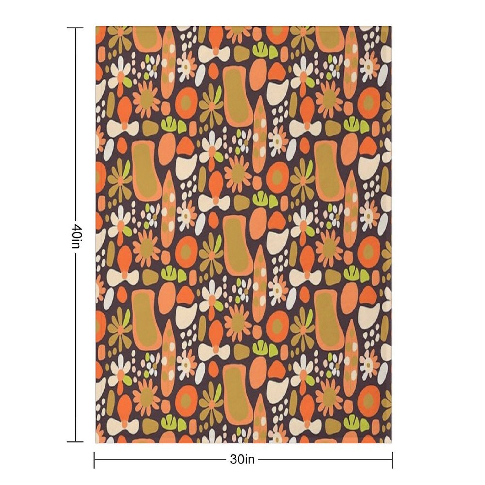 Retro Blossom Medley Premium Throw Blanket