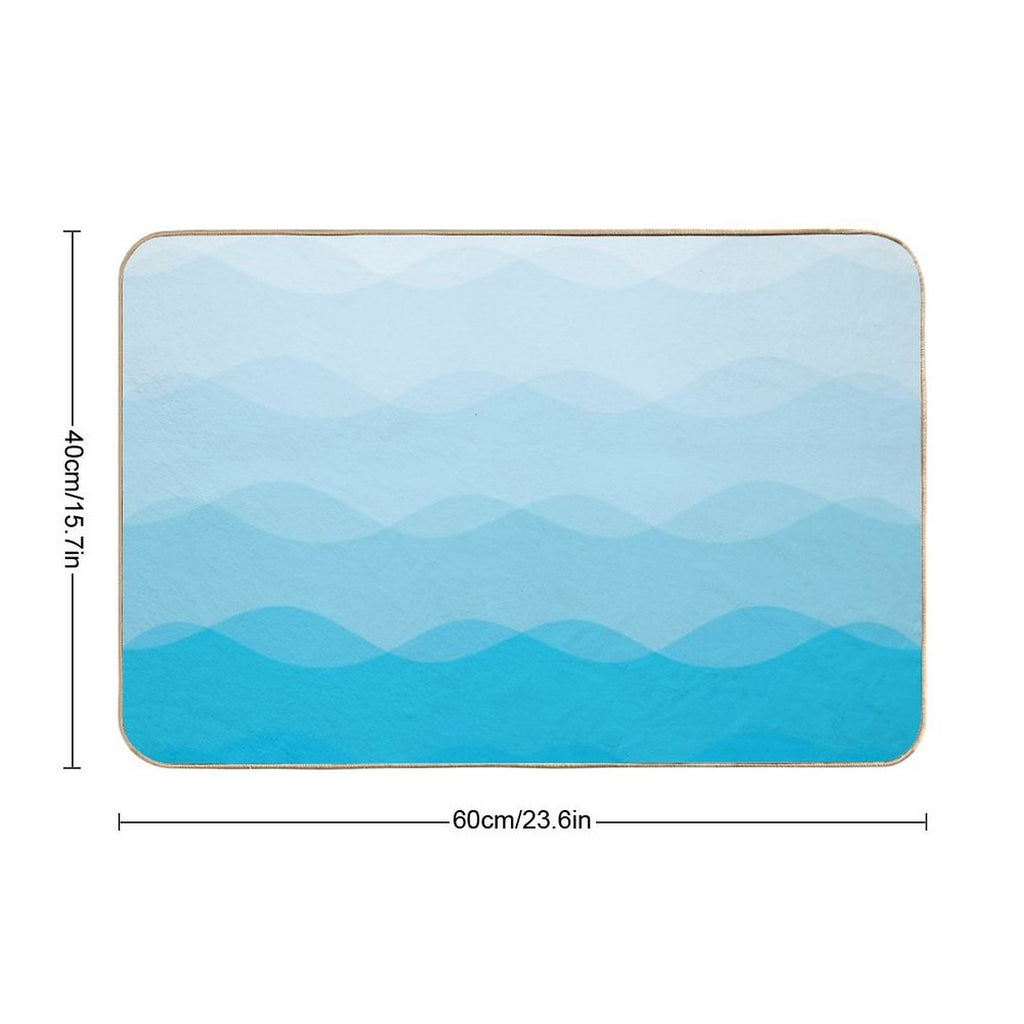 Blue Cool Dreamy Waves Flow  Multi-Purpose Bath Mat