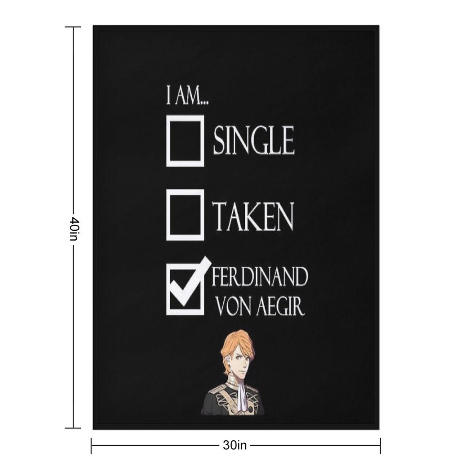 I Am Ferdinand Von Aegir Single Taken Fire Emblem Three Houses Machine-washable Throw Blanket