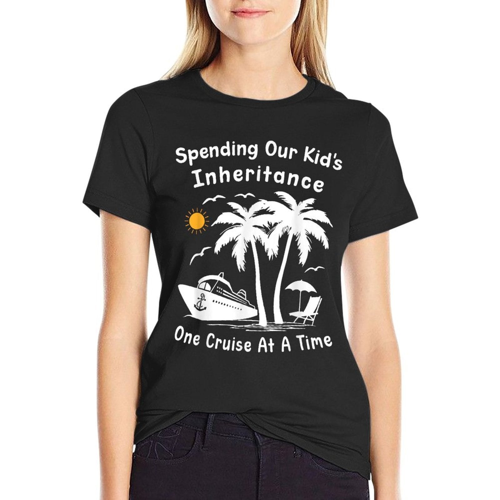 Funny Spending Our Kids Inheritance One Cruise At A Time  Vintage-inspired T-Shirt