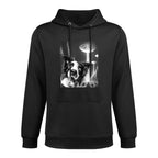 Funny Border Collie Alien UFO Taking A Selfie Dog Mom Dad Men Women Girls Kids Shape Retention Hoodie