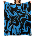 Groovy Blue Swirled Lines Easy Care Throw Blanket