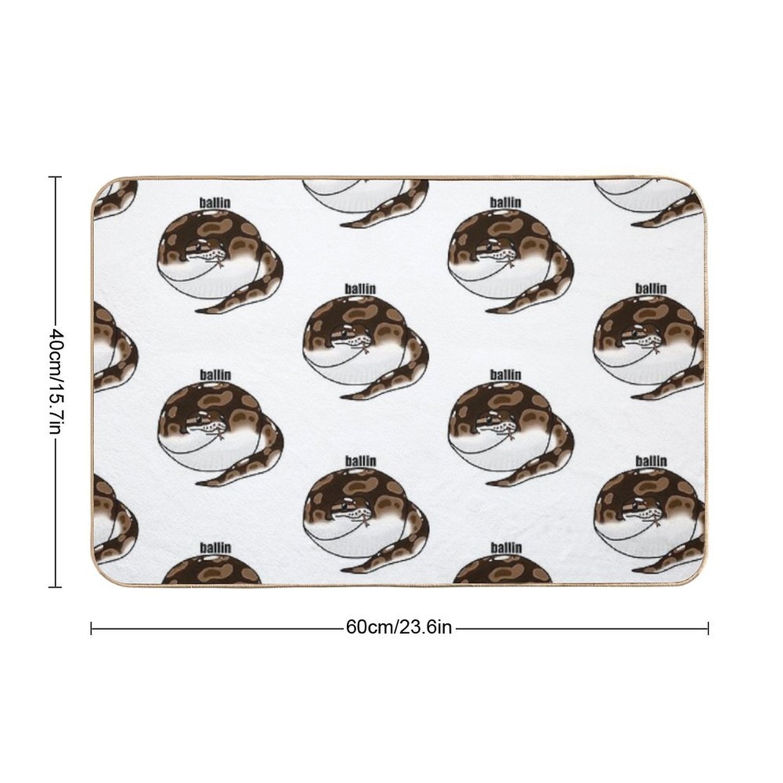 Chunky Ballin Ball Python  Non-Slip Bath Mat