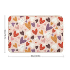 Cute Smiling Hearts Pattern  Fade-Resistant Bath Mat