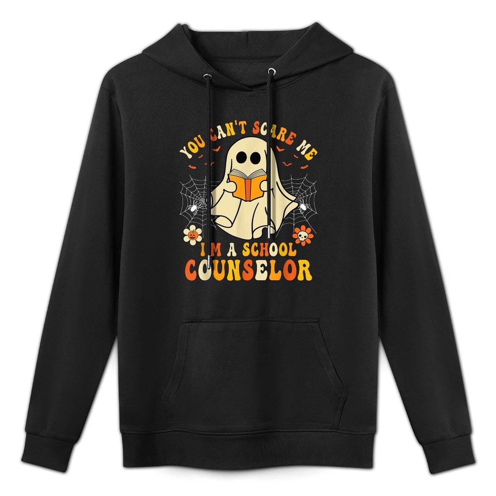 You Cant Scare Me Im A School Counselor Halloween Ghost Layering Staple Hoodie