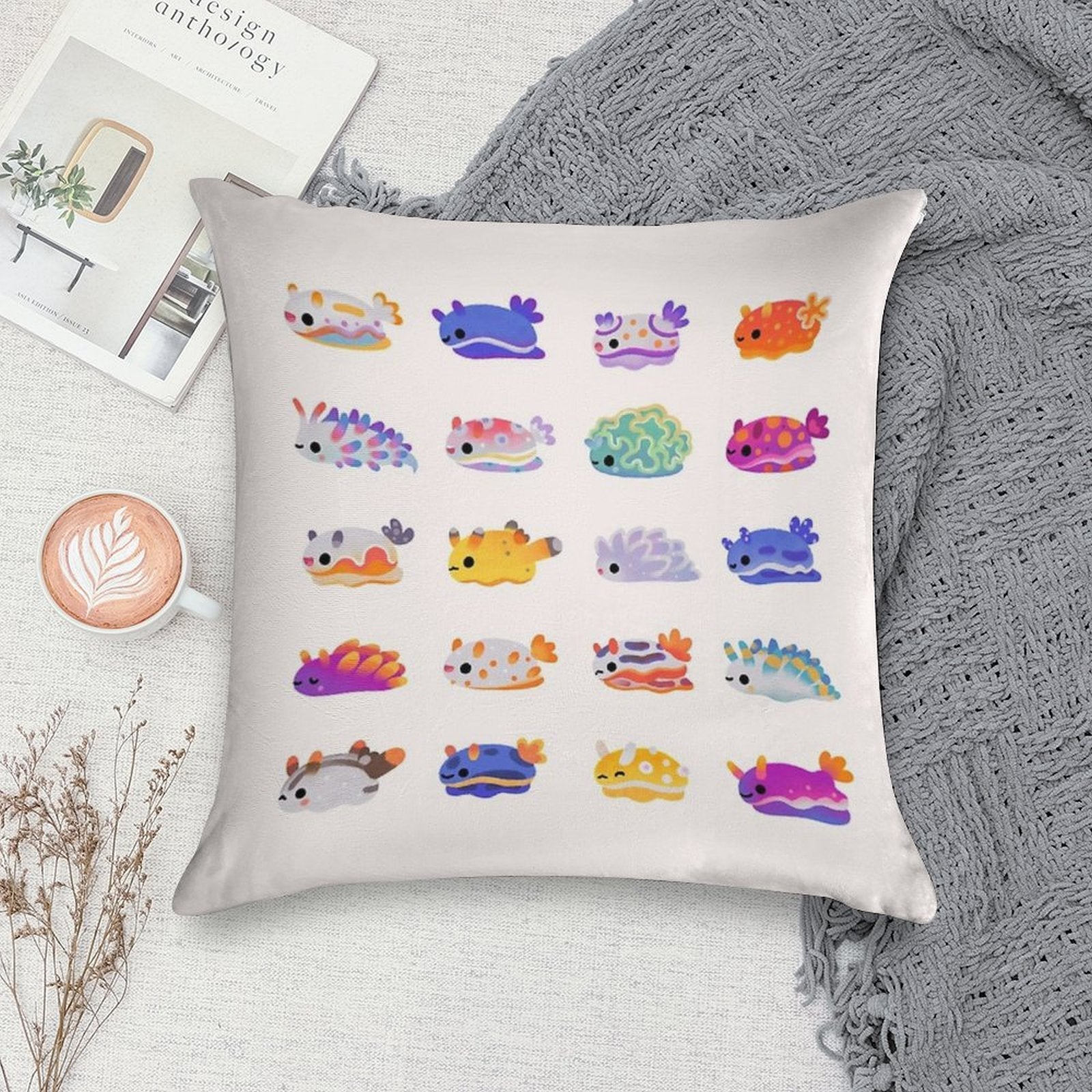 Sea Slug Day - Bright Soft Warmth Comfort Throw Pillow