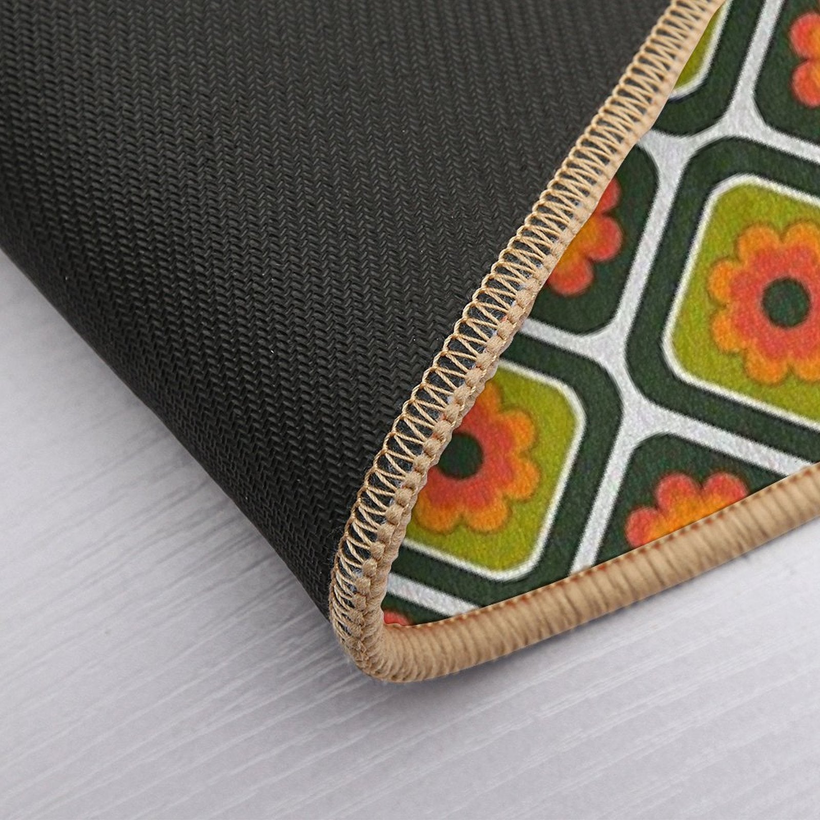 Geometric Floral Retro Durable Bath Mat