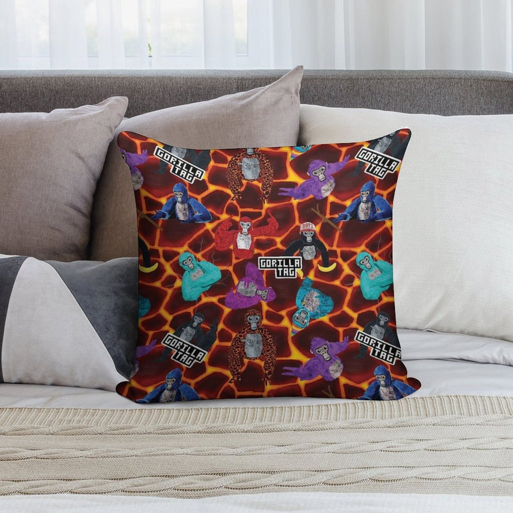 Gorilla Tag Lava Monke Party Soft Fade-Resistant Throw Pillow