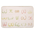Pastel Boobs Lines  Rapid-Drying Bath Mat