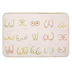 Pastel Boobs Lines  Rapid-Drying Bath Mat