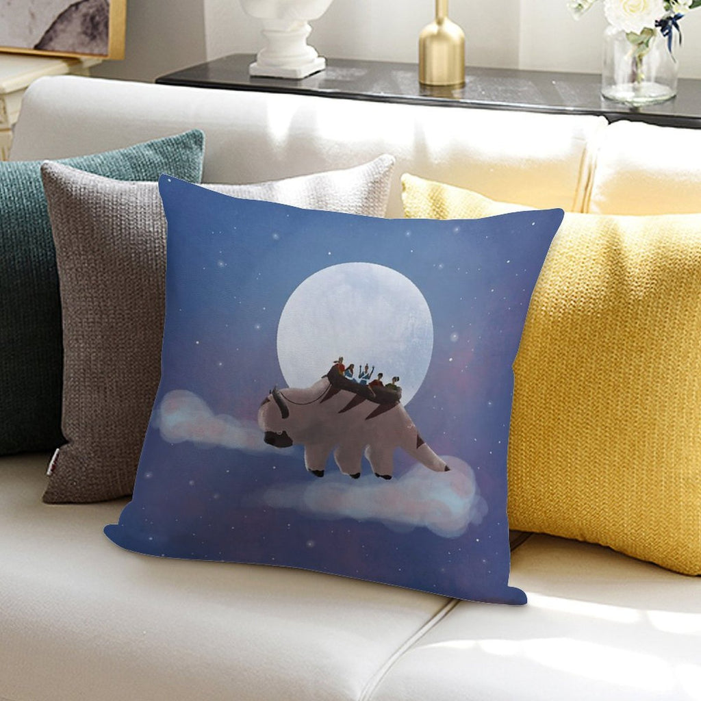 Appa And Team Avatar Under The Moon Soft Style Accent Throw Pillow