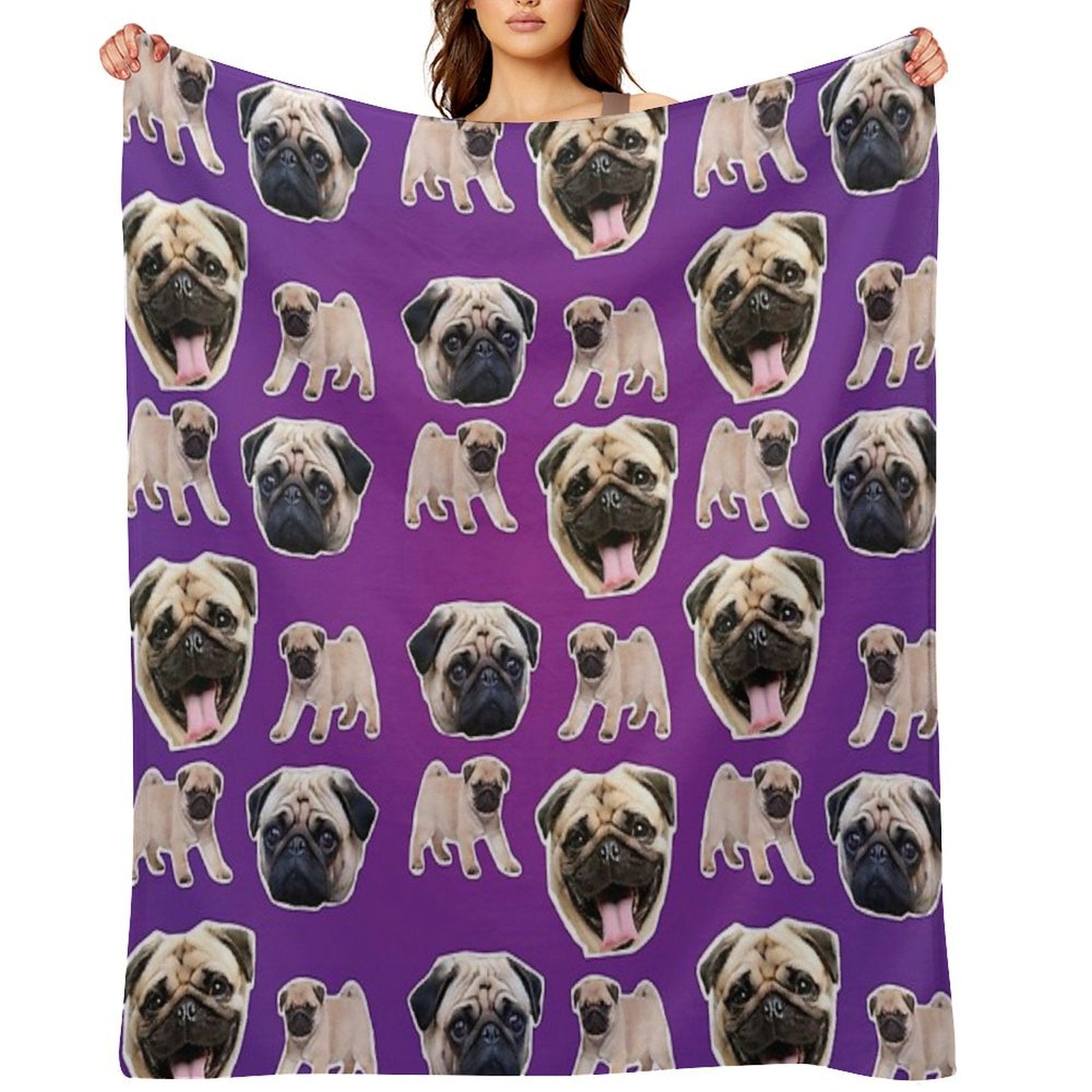 Pugs Velvety-soft Throw Blanket