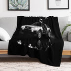 1982 DeLorean DMC-12 Iconic Artwork - Retro Car Art Shrink-resistant Throw Blanket