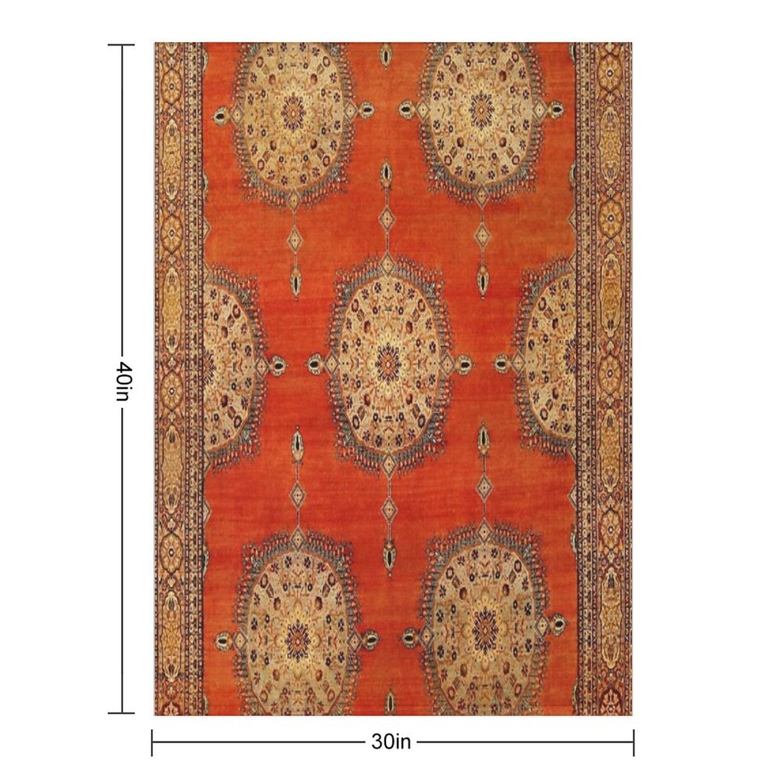 Antique Persian Tabriz Rug Print Compact Throw Blanket