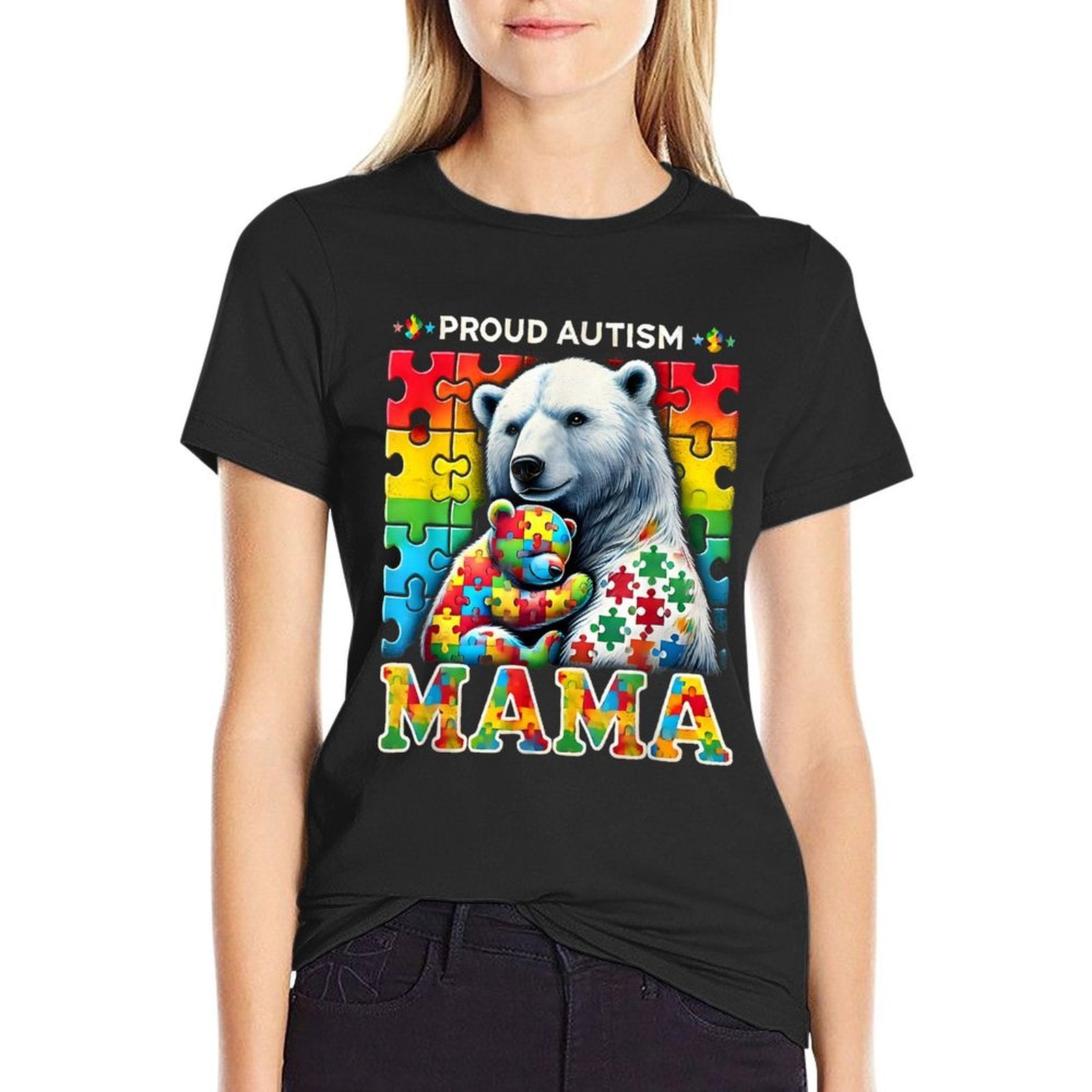 Autism Awareness Family Proud Autism Mama Bear Love  Breathable T-Shirt