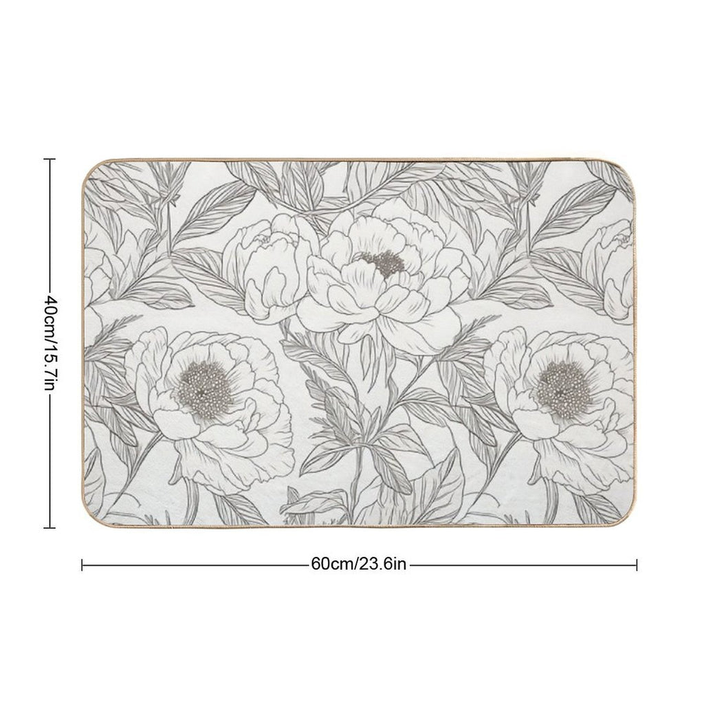 Pink Peony Paradise  Slip-Resistant Bath Mat