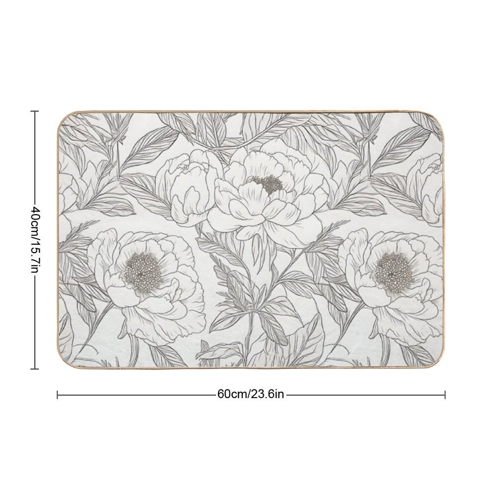 Pink Peony Paradise  Slip-Resistant Bath Mat