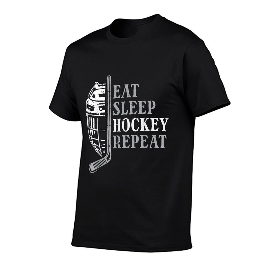 Eat Sleep Ice Hockey Repeat Funny Sport Player Men Boys Kids  Graphic-printed T-Shirt