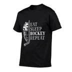 Eat Sleep Ice Hockey Repeat Funny Sport Player Men Boys Kids  Graphic-printed T-Shirt