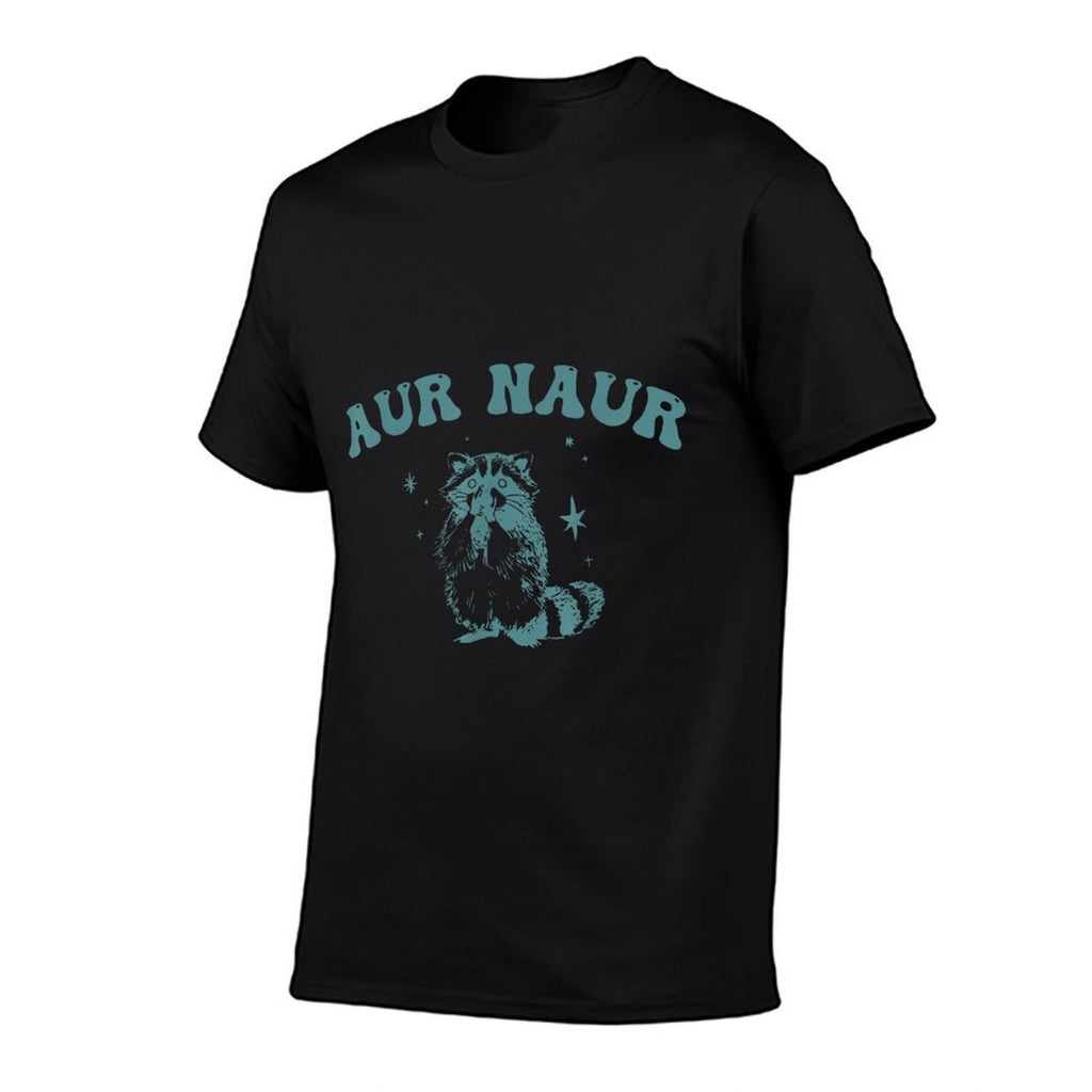 Aur Naur Funny Aur Naur Meme Raccoon Tirash Panda  Rolled Sleeves T-Shirt