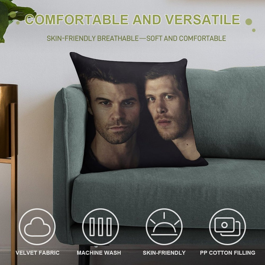 Elijah And Klaus Soft Fade-Resistant Throw Pillow
