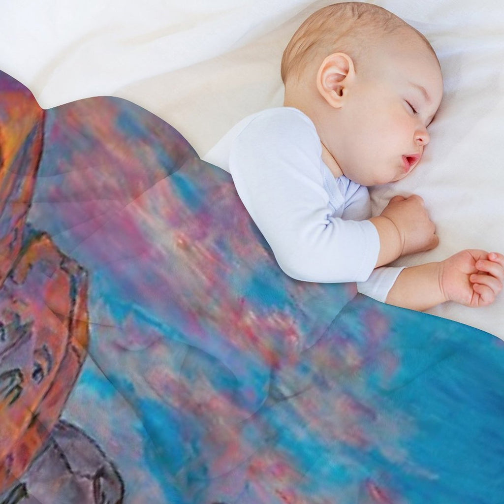 Trump on Mount Rushmore - Original Print Quick-dry Throw Blanket