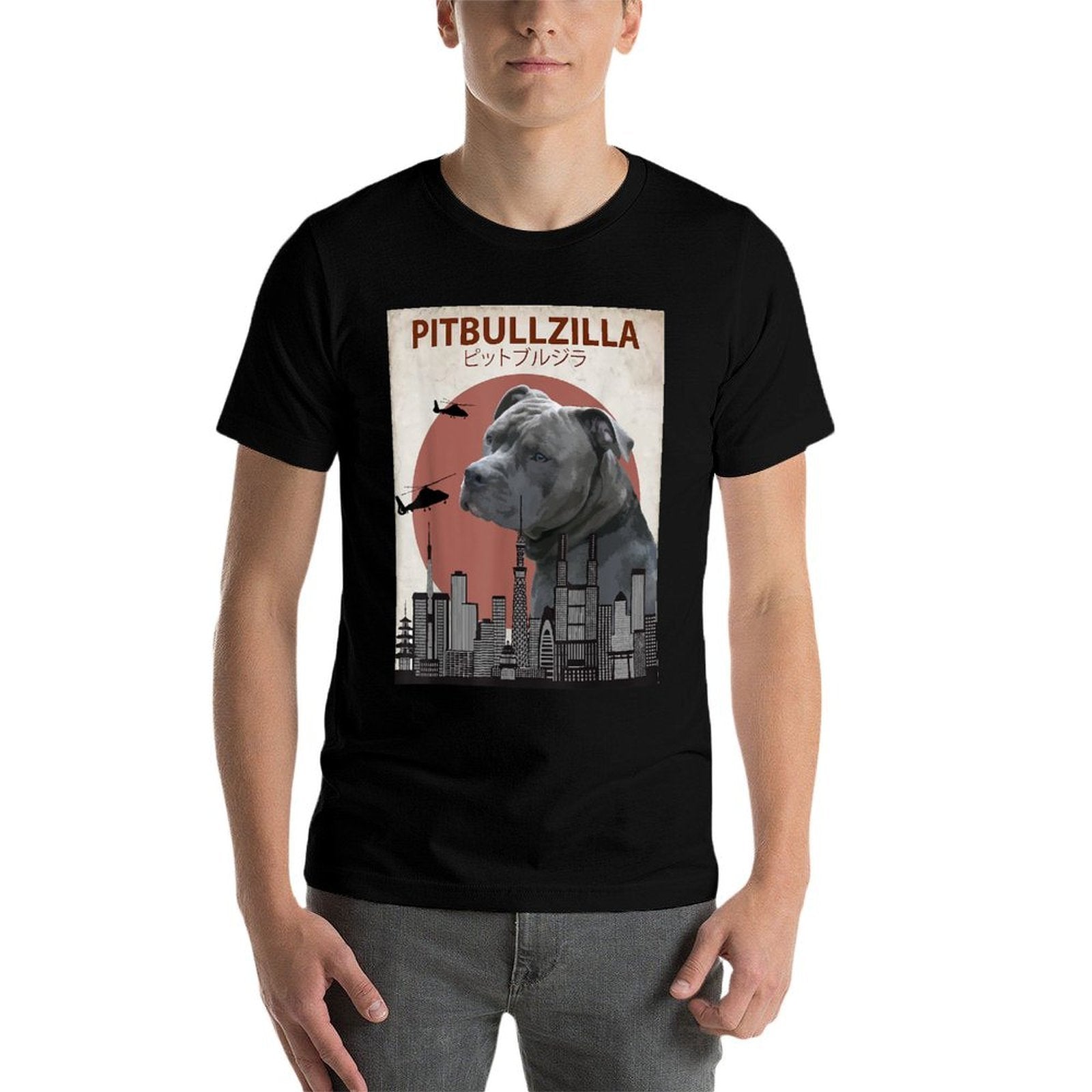Pitbullzilla Funny Pitbull  Dog Lovers Gift  Trendy Pattern T-Shirt