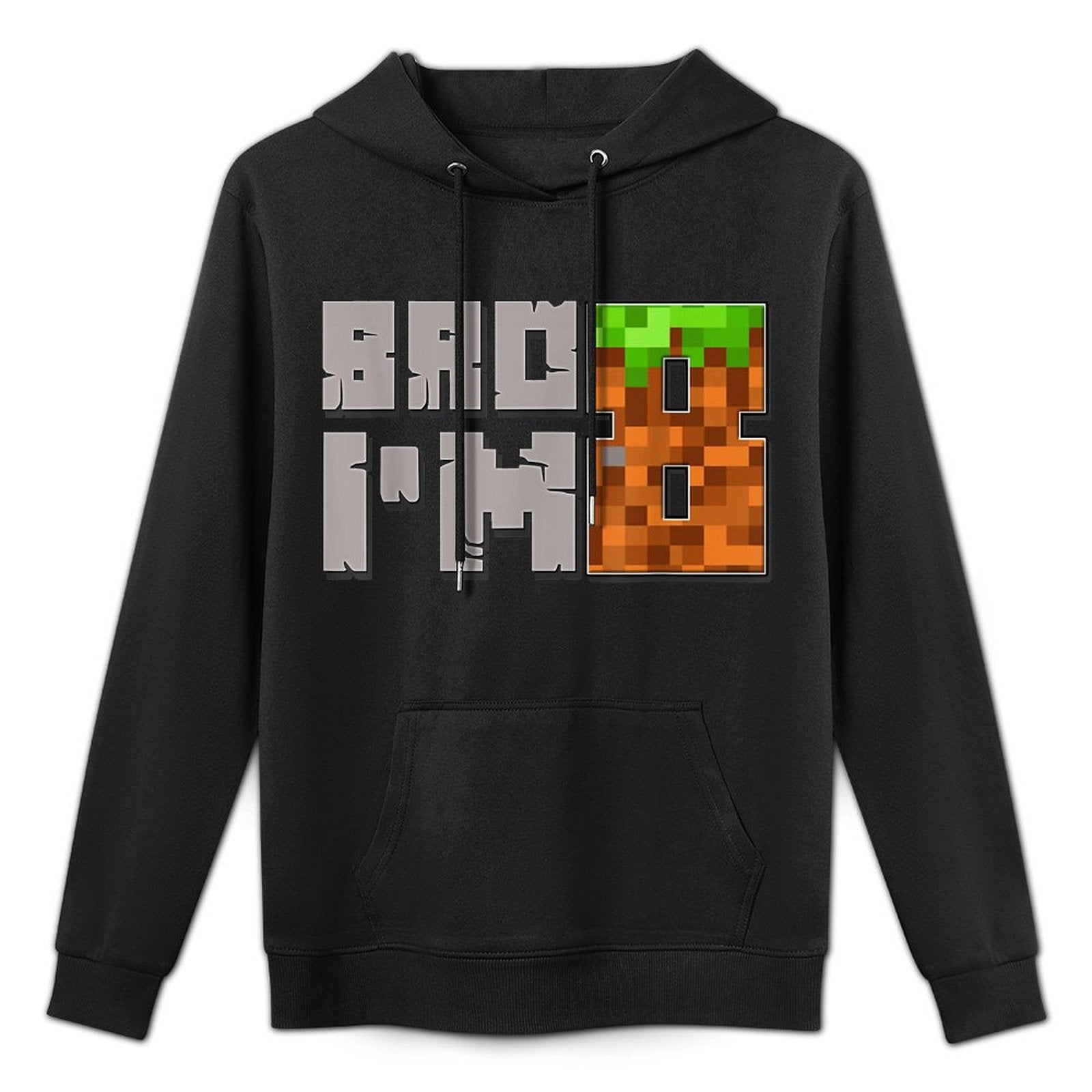 8th Birthday Boy Bro I’m 8 Year Old Gamer Pixel Boys Kids Breathable Fabric Hoodie