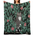 Butterfly Garden (Tabby Cat Version) Durable Throw Blanket