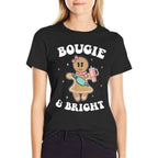 Bougie  Bright Funny Christmas Gingerbread Girl  Wrinkle-resistant T-Shirt