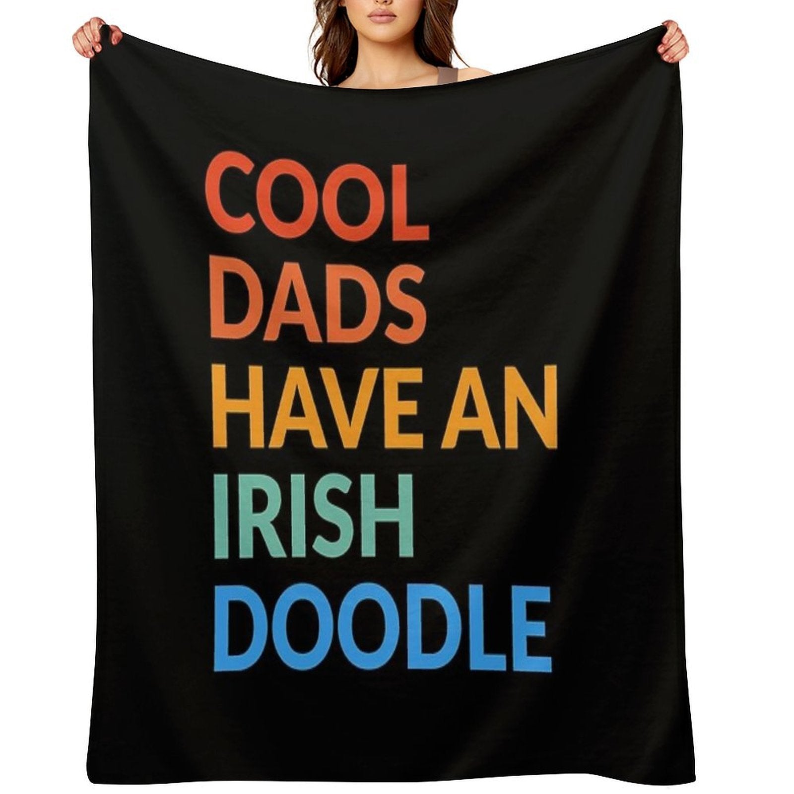 Cool Dads Have An Irish Doodle Dog Pride Gift Easy Care Throw Blanket