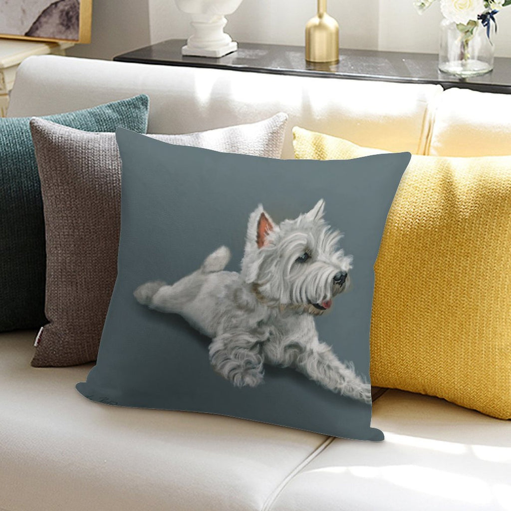 West Highland Terrier Westie Soft Luxury Feel Throw Pillow