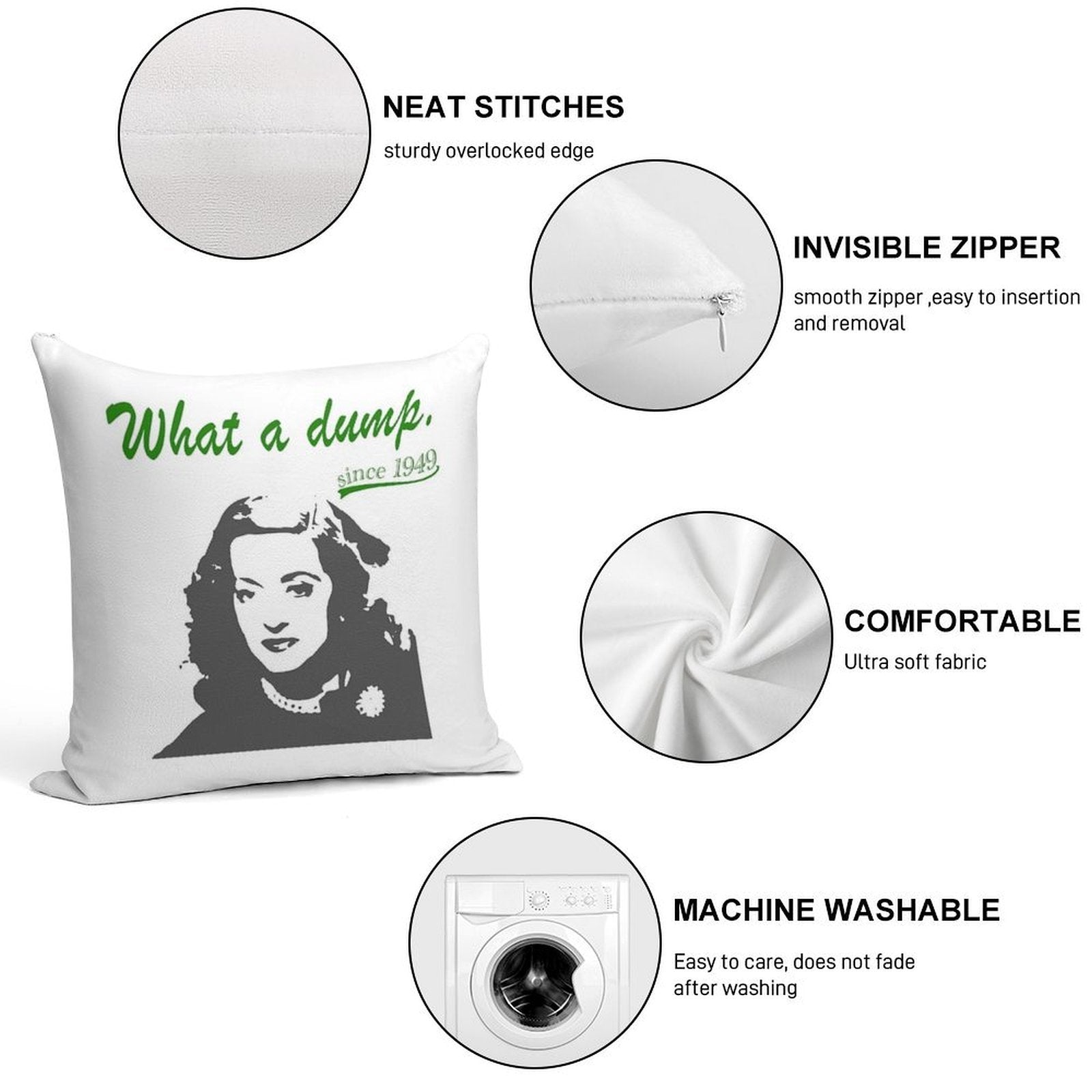 What A Dump! Soft Easy Maintenance Throw Pillow