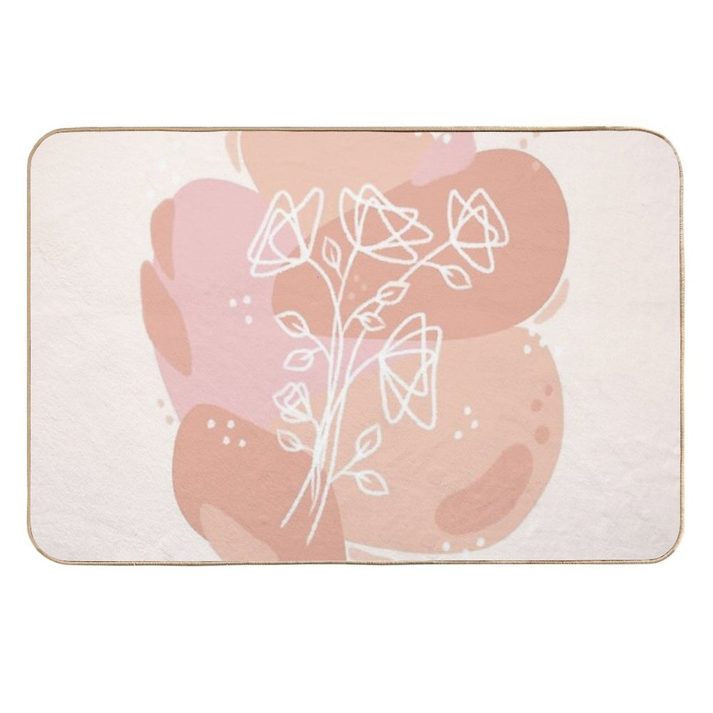 Bloom Line Art  Absorbent Bath Mat
